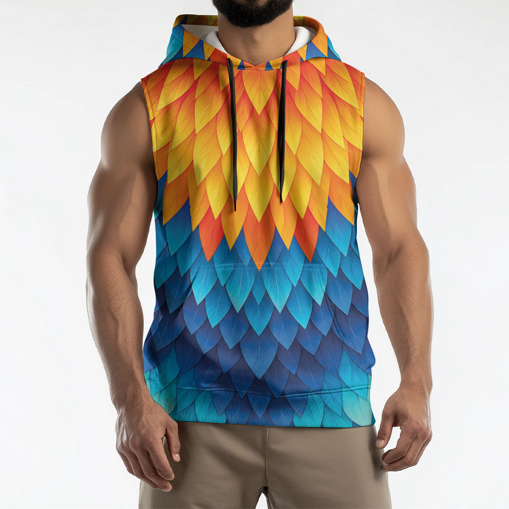 Polynesia Colorful Rooster Costume Sleeveless Hoodie