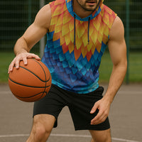 Polynesia Colorful Rooster Costume Sleeveless Hoodie