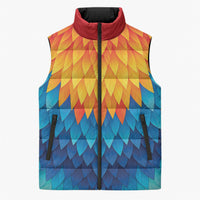 Polynesia Colorful Rooster Costume Sleeveless Puffer Jacket