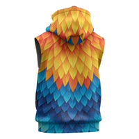 Polynesia Colorful Rooster Costume Sleeveless Zip Hoodie LT05 - Polynesian Pride