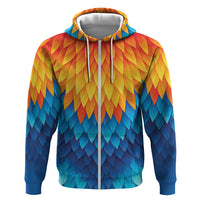 Polynesia Colorful Rooster Costume Zip Hoodie