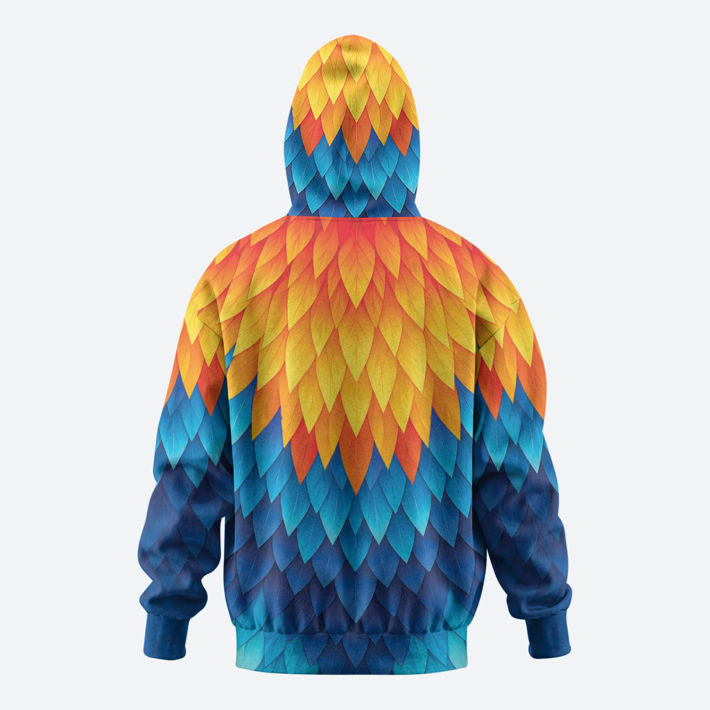 Polynesia Colorful Rooster Costume Zip Hoodie