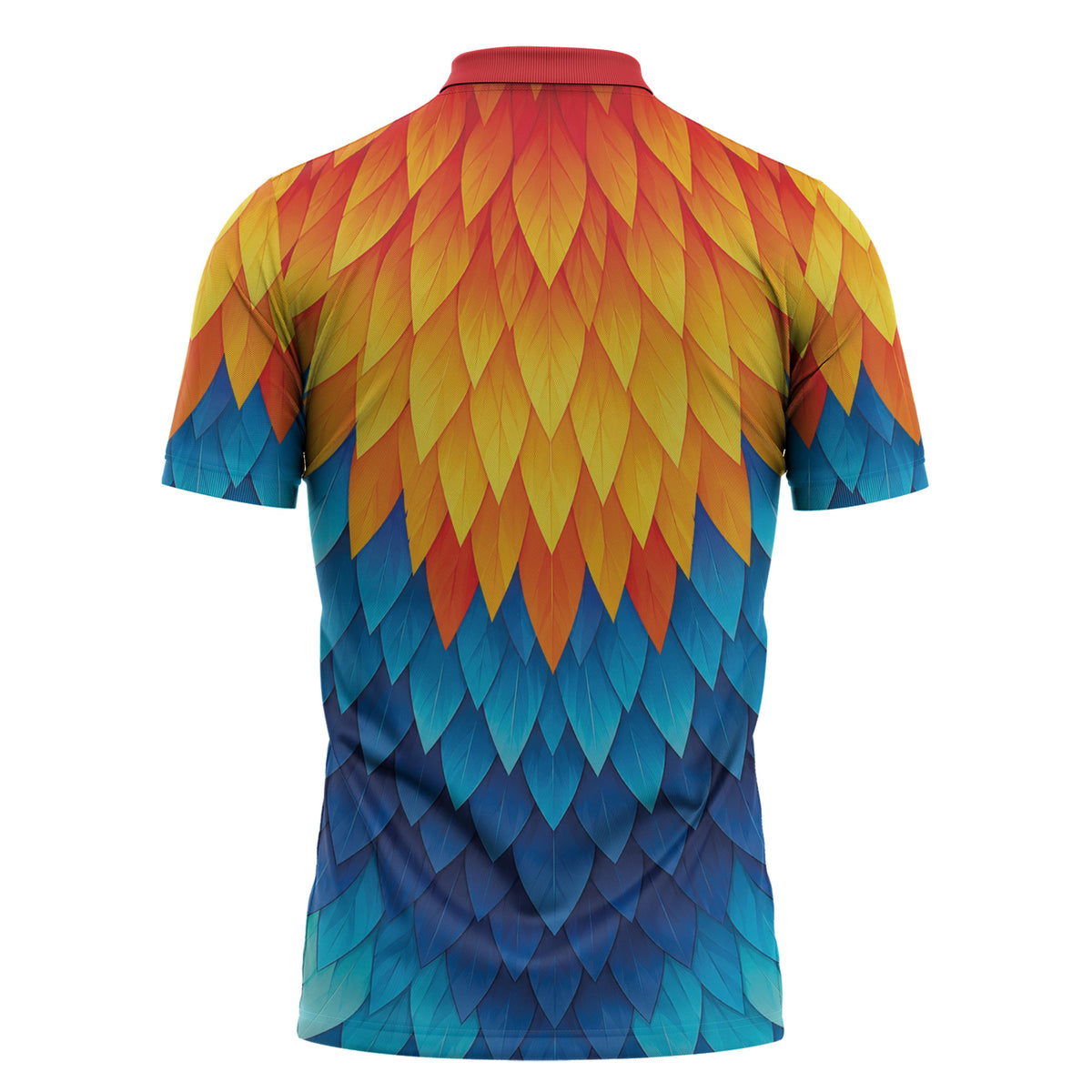 Polynesia Colorful Rooster Costume Zipper Polo Shirt