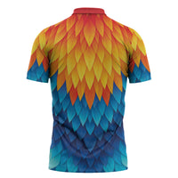 Polynesia Colorful Rooster Costume Zipper Polo Shirt