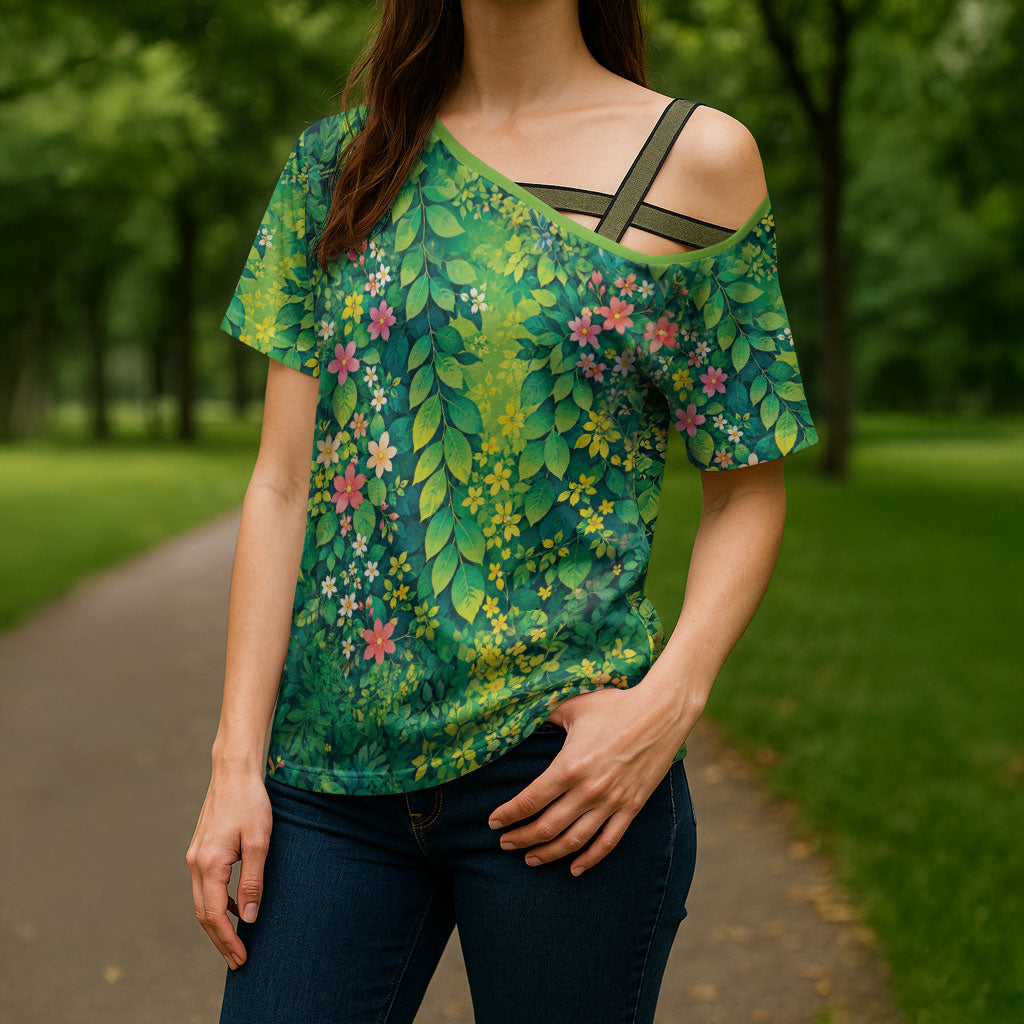 Polynesian Enchanted Mother Nature Costume Cross Shoulder Shirt LT05 - Polynesian Pride