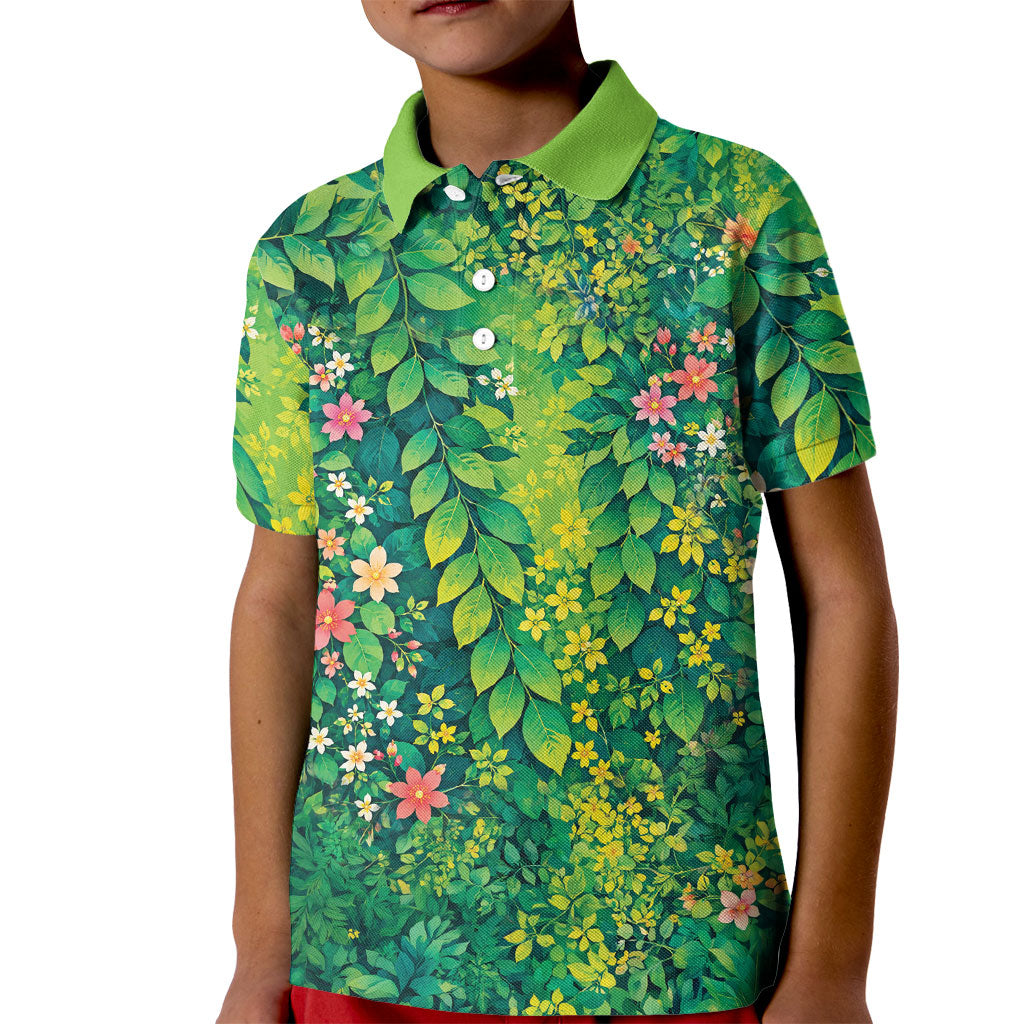 Polynesian Enchanted Mother Nature Costume Kid Polo Shirt LT05 Kid Green - Polynesian Pride