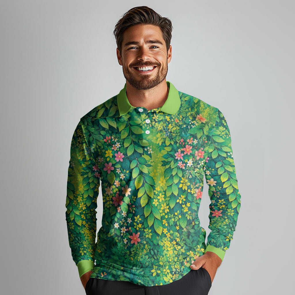 Polynesian Enchanted Mother Nature Costume Long Sleeve Polo Shirt