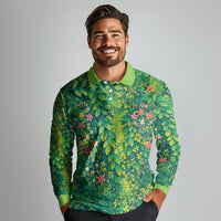 Polynesian Enchanted Mother Nature Costume Long Sleeve Polo Shirt