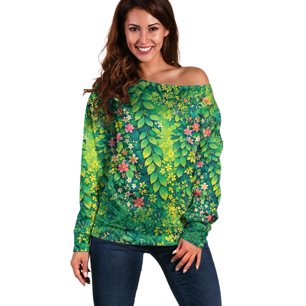 Polynesian Enchanted Mother Nature Costume Off Shoulder Sweater
