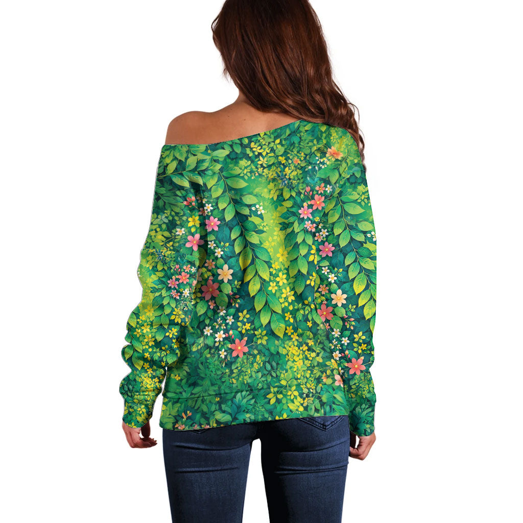 Polynesian Enchanted Mother Nature Costume Off Shoulder Sweater