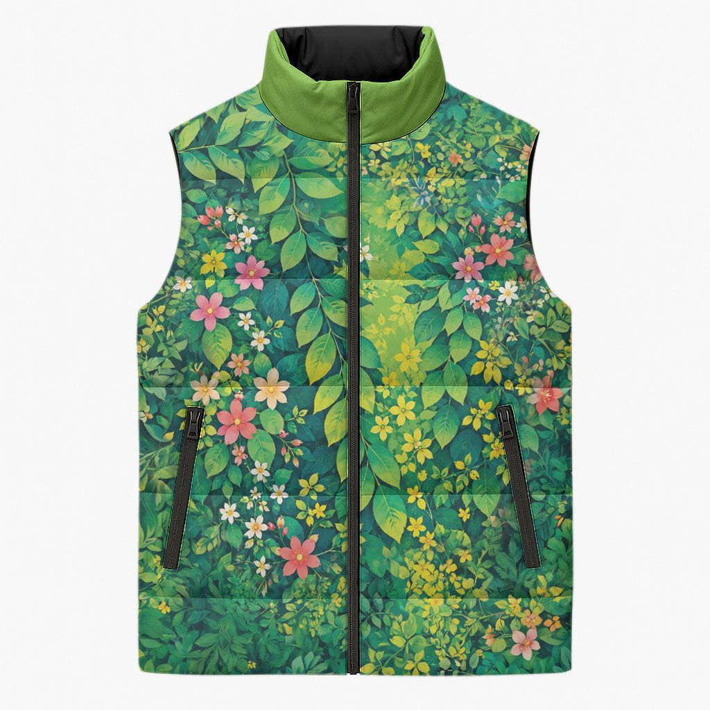 Polynesian Enchanted Mother Nature Costume Sleeveless Puffer Jacket LT05 Unisex Green - Polynesian Pride