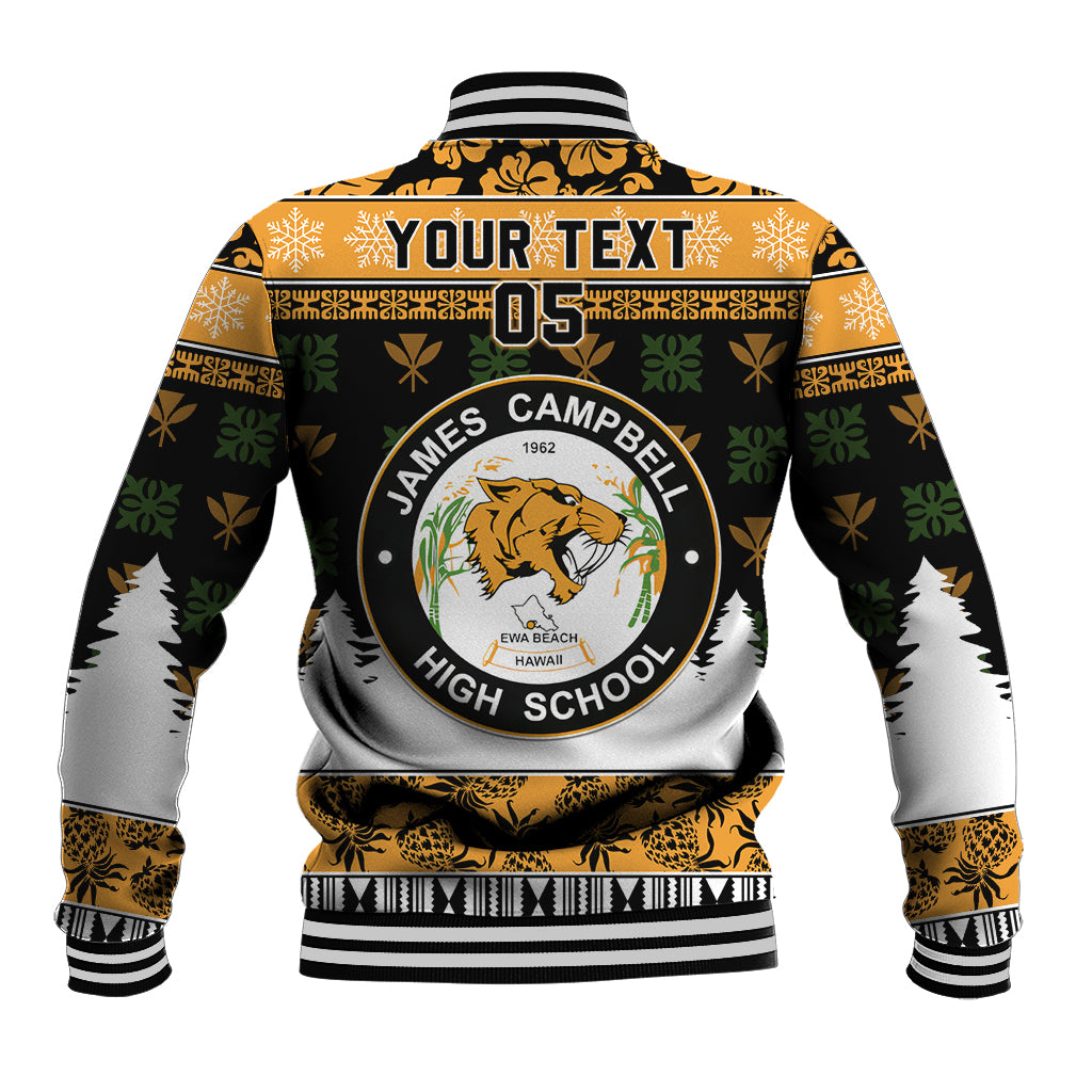 Custom Hawaii James Campbell High School Christmas Baseball Jacket Tropical Santa Claus LT05 - Polynesian Pride