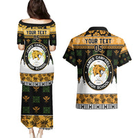 Custom Hawaii James Campbell High School Christmas Couples Matching Puletasi Dress and Hawaiian Shirt Tropical Santa Claus LT05 - Polynesian Pride