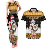 Custom Hawaii James Campbell High School Christmas Couples Matching Tank Maxi Dress and Hawaiian Shirt Tropical Santa Claus LT05 Black - Polynesian Pride
