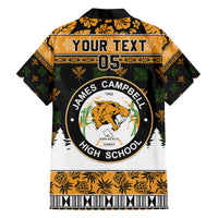 Custom Hawaii James Campbell High School Christmas Family Matching Off Shoulder Long Sleeve Dress and Hawaiian Shirt Tropical Santa Claus LT05 - Polynesian Pride