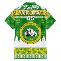 Custom Hawaii Kaimuki High School Christmas Family Matching Off Shoulder Maxi Dress and Hawaiian Shirt Tropical Santa Claus LT05 - Polynesian Pride