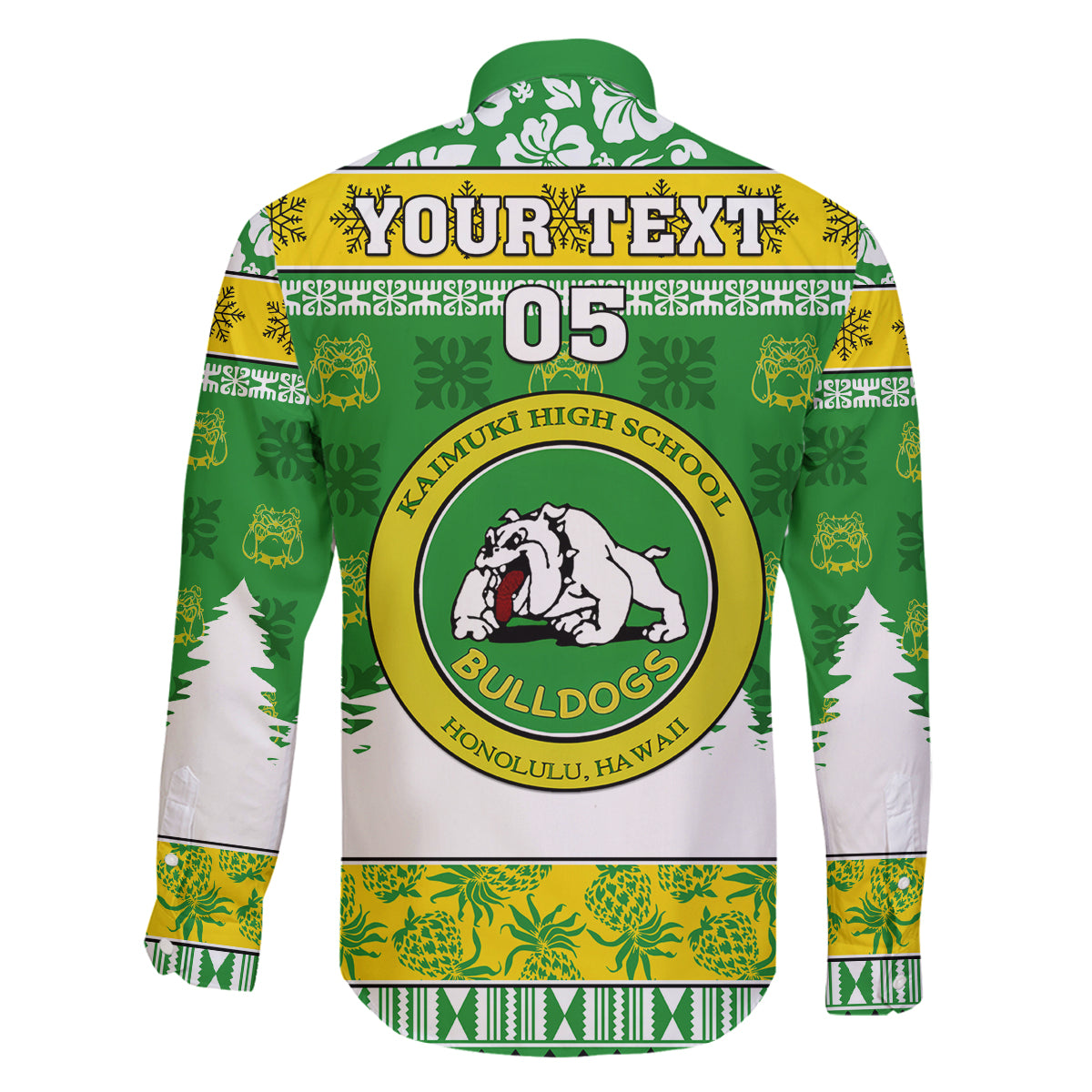 Custom Hawaii Kaimuki High School Christmas Family Matching Off Shoulder Maxi Dress and Hawaiian Shirt Tropical Santa Claus LT05 - Polynesian Pride
