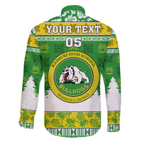 Custom Hawaii Kaimuki High School Christmas Family Matching Off Shoulder Maxi Dress and Hawaiian Shirt Tropical Santa Claus LT05 - Polynesian Pride