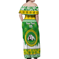 Custom Hawaii Kaimuki High School Christmas Family Matching Off Shoulder Maxi Dress and Hawaiian Shirt Tropical Santa Claus LT05 - Polynesian Pride