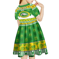 Custom Hawaii Kaimuki High School Christmas Kid Short Sleeve Dress Tropical Santa Claus LT05 - Polynesian Pride