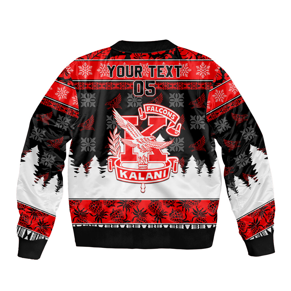 Custom Hawaii Kalani High School Christmas Bomber Jacket Tropical Santa Claus LT05 - Polynesian Pride