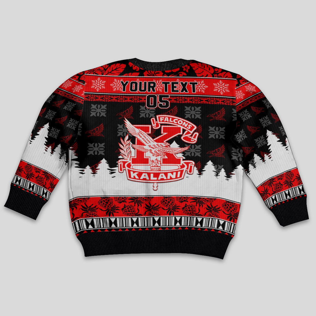 Custom Hawaii Kalani High School Christmas Kid Ugly Christmas Sweater Tropical Santa Claus LT05 - Polynesian Pride