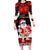 Custom Hawaii Kalani High School Christmas Long Sleeve Bodycon Dress Tropical Santa Claus LT05 Long Dress Red - Polynesian Pride