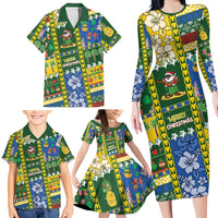 Solomon Islands Christmas Family Matching Long Sleeve Bodycon Dress and Hawaiian Shirt Festive Beach Vibes LT05 - Polynesian Pride