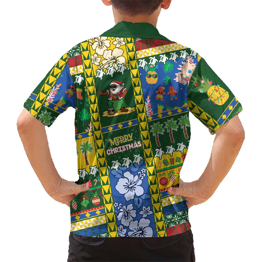 Solomon Islands Christmas Family Matching Summer Maxi Dress and Hawaiian Shirt Festive Beach Vibes LT05 - Polynesian Pride