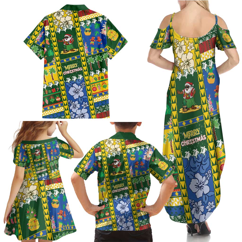 Solomon Islands Christmas Family Matching Summer Maxi Dress and Hawaiian Shirt Festive Beach Vibes LT05 - Polynesian Pride