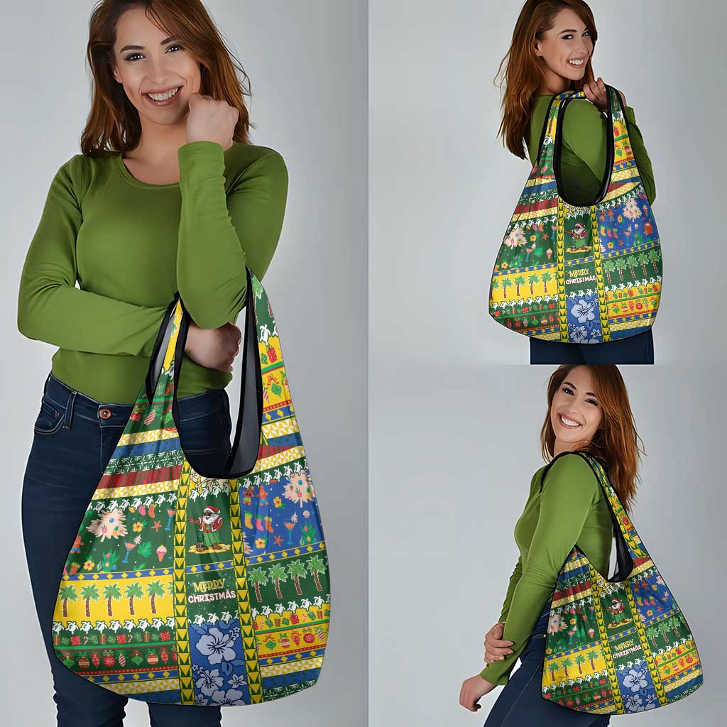 Solomon Islands Christmas Grocery Bag Festive Beach Vibes - Polynesian Pride