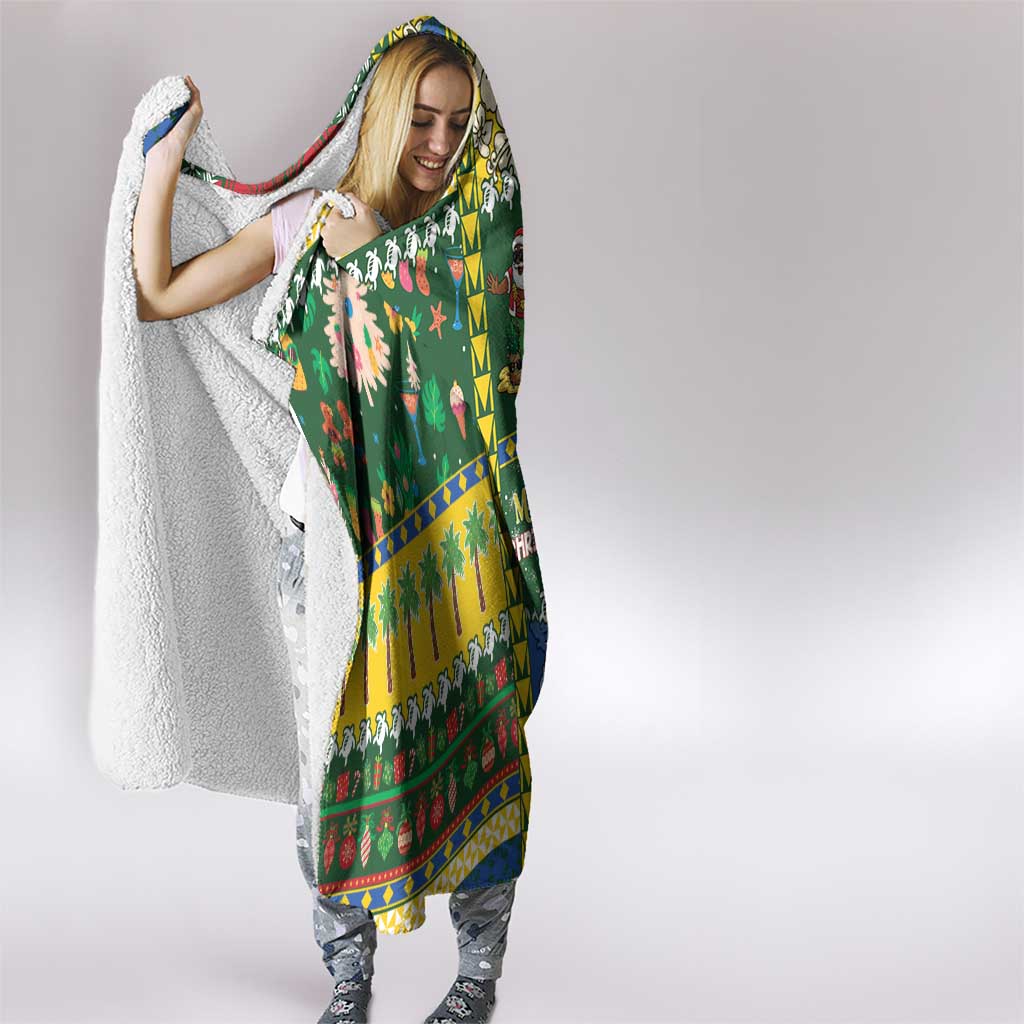 Solomon Islands Christmas Hooded Blanket Festive Beach Vibes - Polynesian Pride