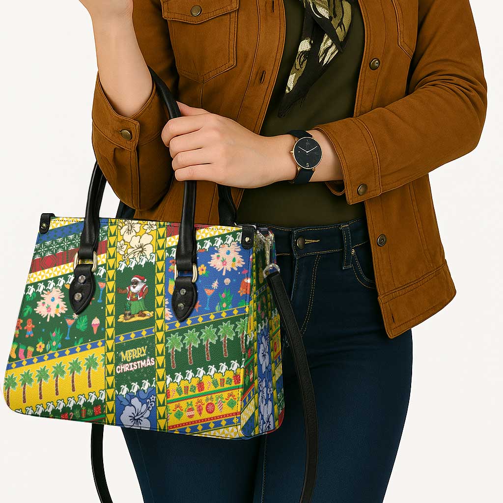 Solomon Islands Christmas Leather Bag Festive Beach Vibes - Polynesian Pride