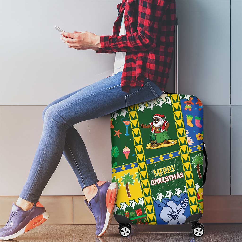 Solomon Islands Christmas Luggage Cover Festive Beach Vibes - Polynesian Pride