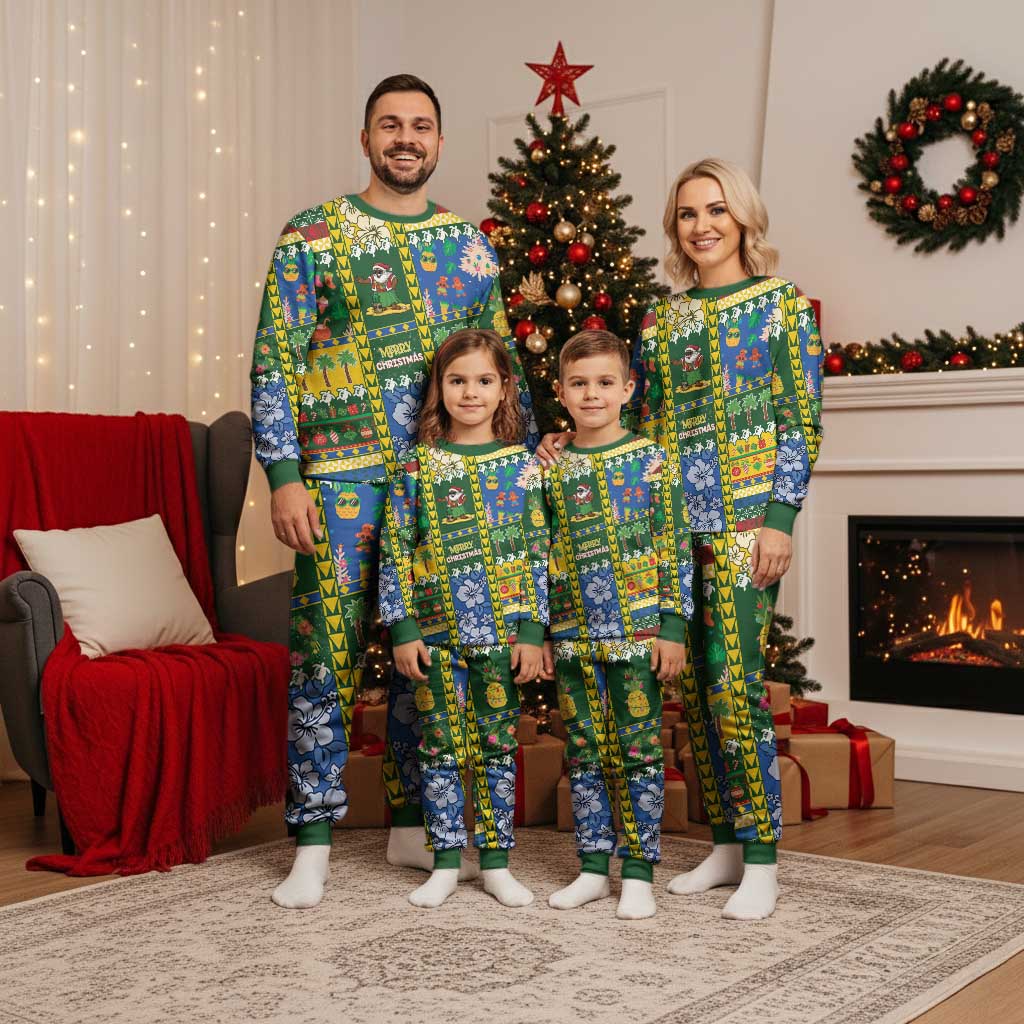 Solomon Islands Christmas Pajama Set Festive Beach Vibes - Polynesian Pride