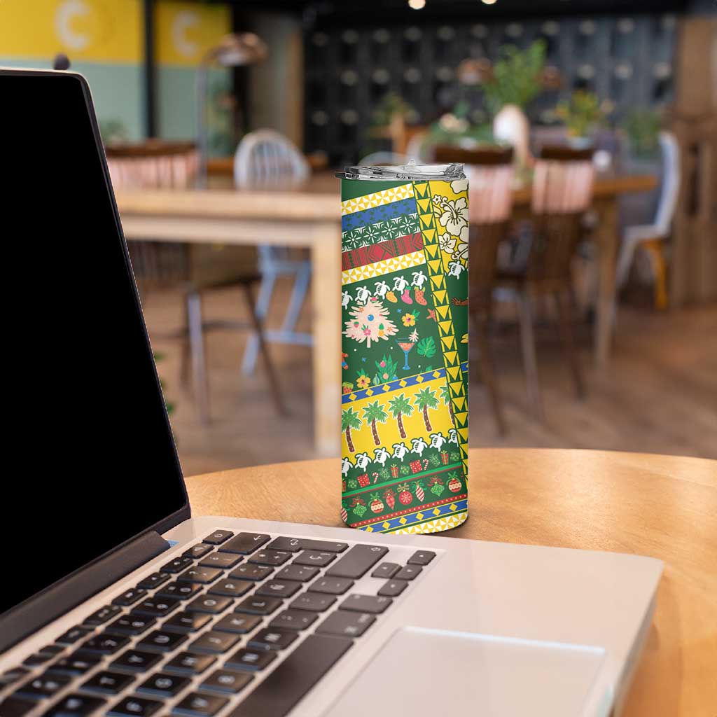 Solomon Islands Christmas Skinny Tumbler Festive Beach Vibes - Polynesian Pride