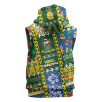 Solomon Islands Christmas Sleeveless Hoodie Festive Beach Vibes - Polynesian Pride