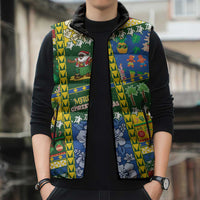 Solomon Islands Christmas Sleeveless Puffer Jacket Festive Beach Vibes - Polynesian Pride