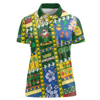 Solomon Islands Christmas Women Polo Shirt Festive Beach Vibes - Polynesian Pride