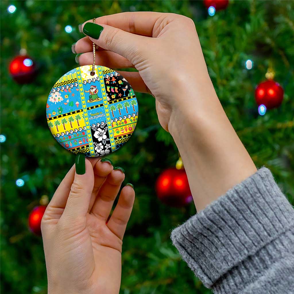 Tuvalu Christmas Ceramic Ornament Festive Beach Vibes - Polynesian Pride