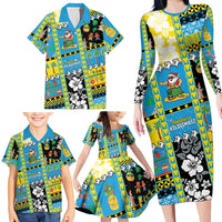 Tuvalu Christmas Family Matching Long Sleeve Bodycon Dress and Hawaiian Shirt Festive Beach Vibes LT05 - Polynesian Pride