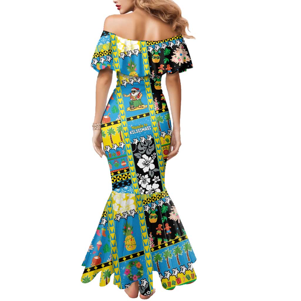 Tuvalu Christmas Family Matching Mermaid Dress and Hawaiian Shirt Festive Beach Vibes LT05 - Polynesian Pride