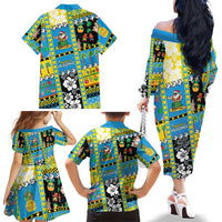 Tuvalu Christmas Family Matching Off The Shoulder Long Sleeve Dress and Hawaiian Shirt Festive Beach Vibes LT05 - Polynesian Pride