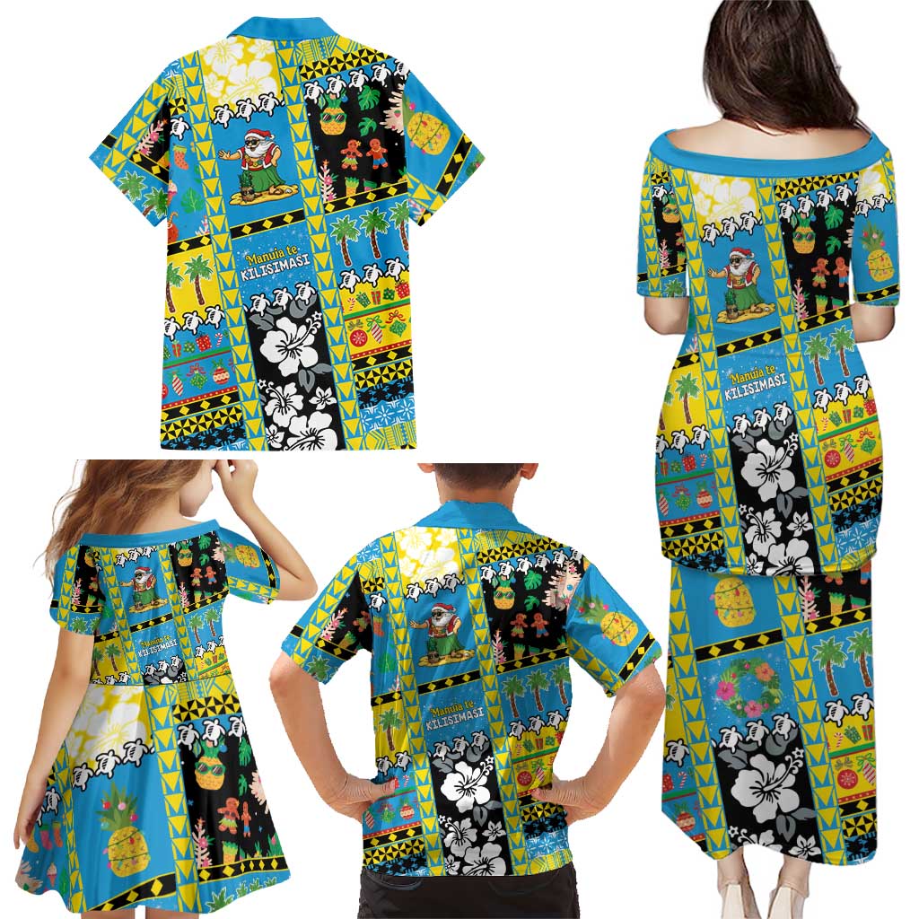 Tuvalu Christmas Family Matching Puletasi and Hawaiian Shirt Festive Beach Vibes - Polynesian Pride
