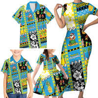 Tuvalu Christmas Family Matching Short Sleeve Bodycon Dress and Hawaiian Shirt Festive Beach Vibes LT05 - Polynesian Pride