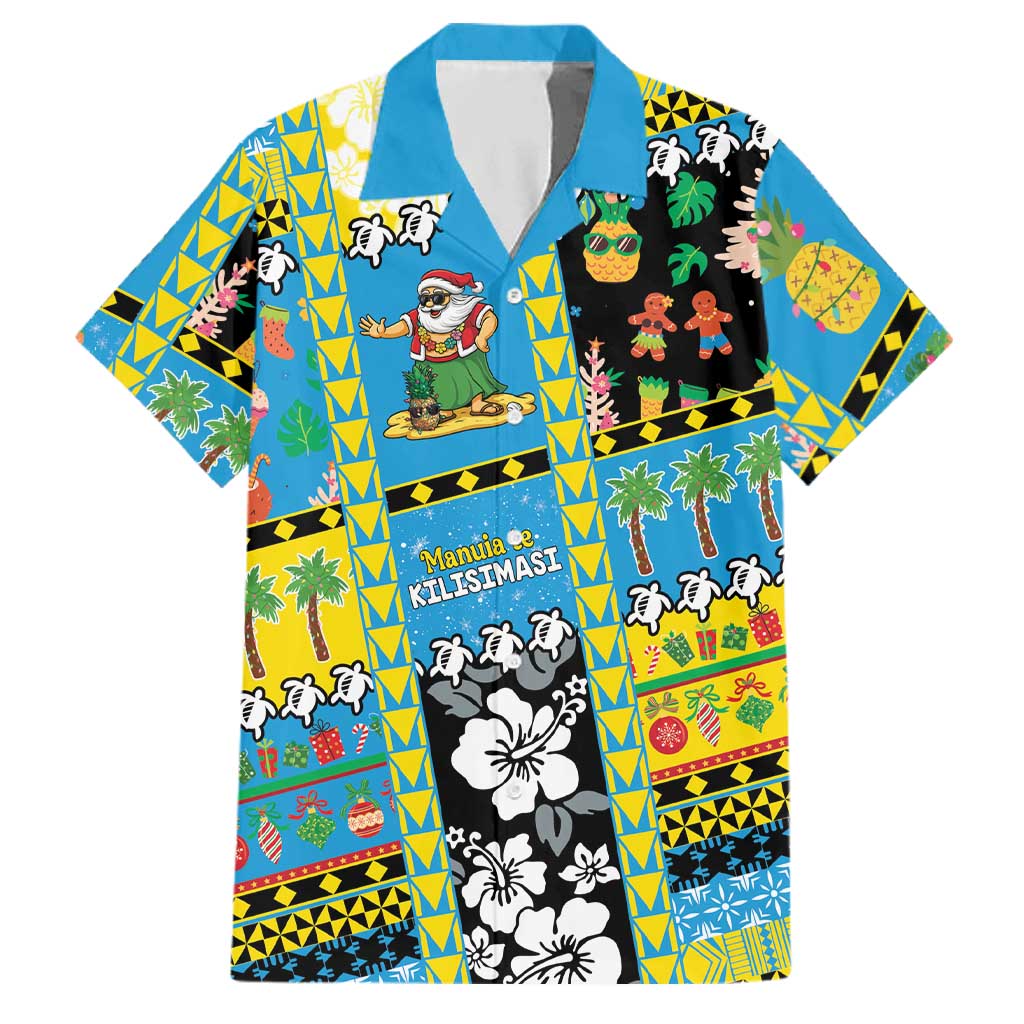 Tuvalu Christmas Family Matching Tank Maxi Dress and Hawaiian Shirt Festive Beach Vibes - Polynesian Pride