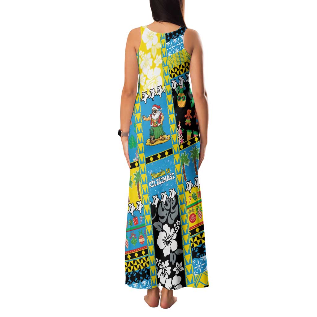 Tuvalu Christmas Family Matching Tank Maxi Dress and Hawaiian Shirt Festive Beach Vibes - Polynesian Pride