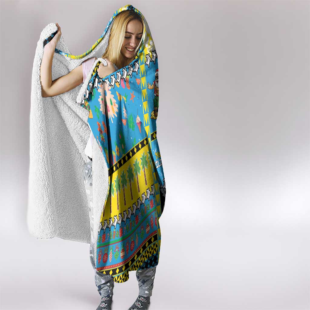 Tuvalu Christmas Hooded Blanket Festive Beach Vibes - Polynesian Pride