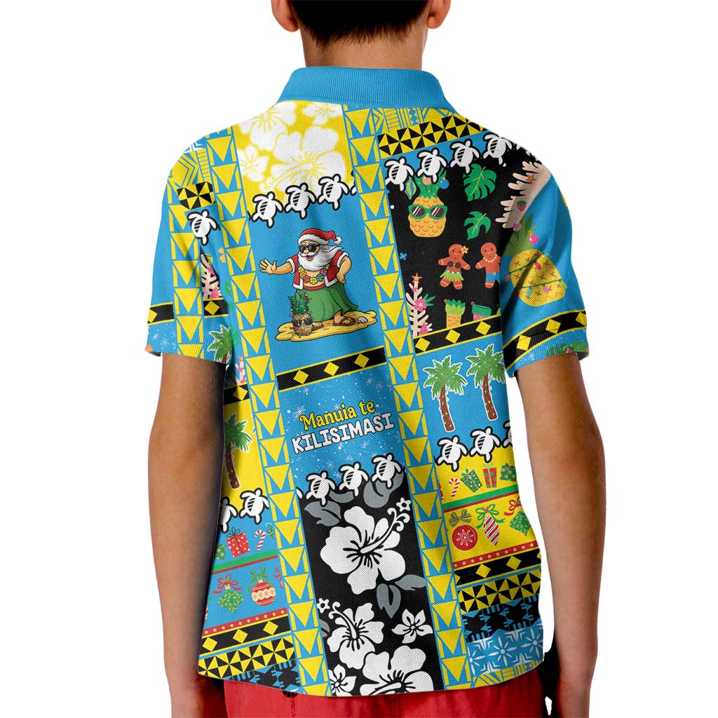 Tuvalu Christmas Kid Polo Shirt Festive Beach Vibes - Polynesian Pride