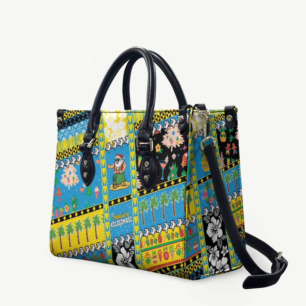 Tuvalu Christmas Leather Bag Festive Beach Vibes - Polynesian Pride